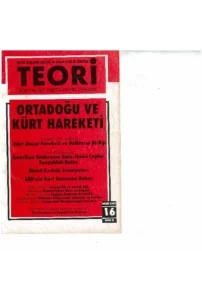 ORTADOĞU VE KÜRT HAREKETİ | Teori Nisan 1991