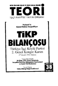 TİKP BİLANÇOSU | Teori Şubat 1992