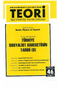 türkiye sosyalist hareketinin tarihi II | Teori Ekim 1993