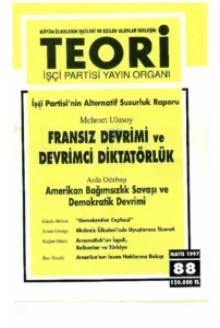 İŞÇÖİ PARTİSİ'NİN ALTERNATİF SUSURLUK RAPORU- FRANSIZ DEVRİMİ VE DEVRİMCİ DİKTATÖRLÜK | Teori Mayıs 1997