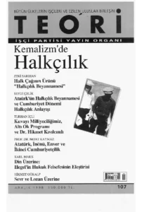 kemalizmde halkçılık | Teori Aralık 1998