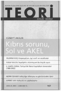 kıbrıs sorunu- sol ve akel | Teori Aralık 2003