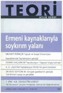 ermeni kaynaklarıyla soykırım yalanı | Teori Aralık 2005
