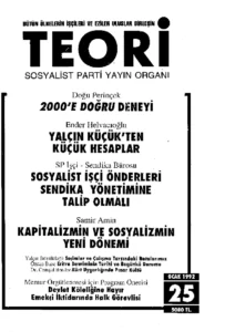 2000'e doğru deneyi- Kapitalizmin ve sosyalizmin yeni dönemi | Teori Ocak 1992