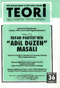 DEVRİMCİ GENÇLİK ÖNCÜ PARTİ | Teori Aralık 1992