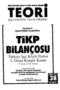 TİKP BİLANÇOSU | Teori Şubat 1992